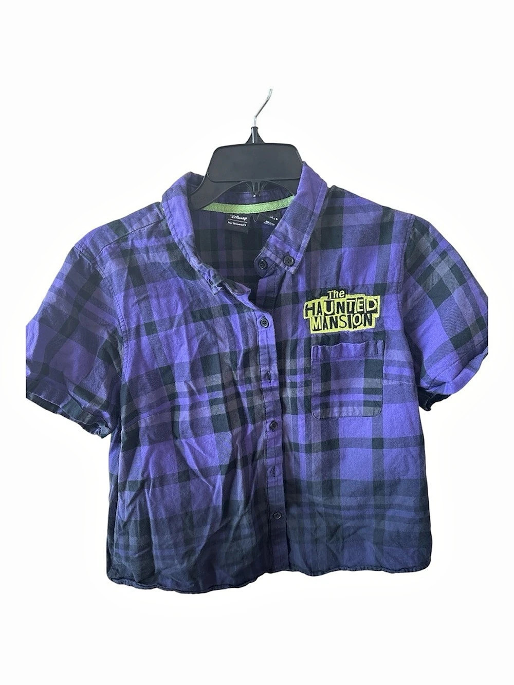 Disney The Haunted Mansion Plaid Graphic Shirt Girls L